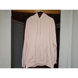 H&M Divided Mens Medium Pink Oversized Pullover Hoodie Fleece Sweatshirt 0557248